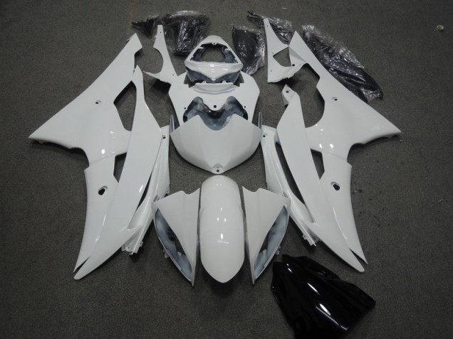 White 2008-2016 Yamaha YZF R6 Motorcycle Fairing Kits & Plastic