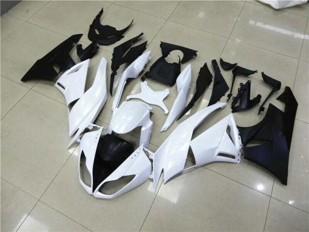 White 2009-2012 Kawasaki ZX6R Motorcycle Fairings