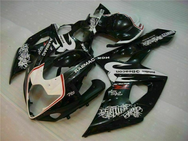 White Black 2005-2006 Suzuki GSXR 1000 Motorcycle Fairings