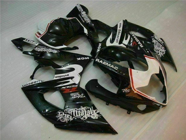 White Black 2005-2006 Suzuki GSXR 1000 Motorcycle Fairings