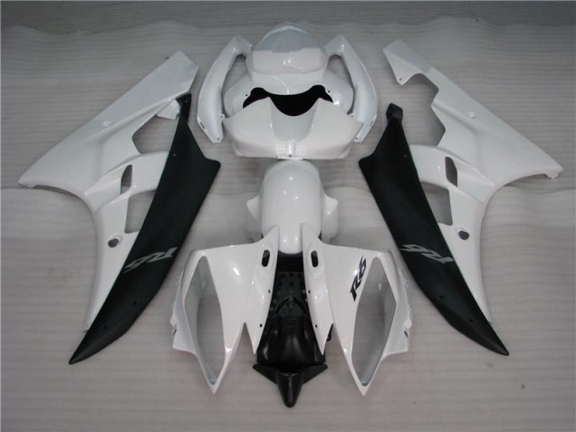 White Black 2006-2007 Yamaha YZF R6 Motorcycle Fairing