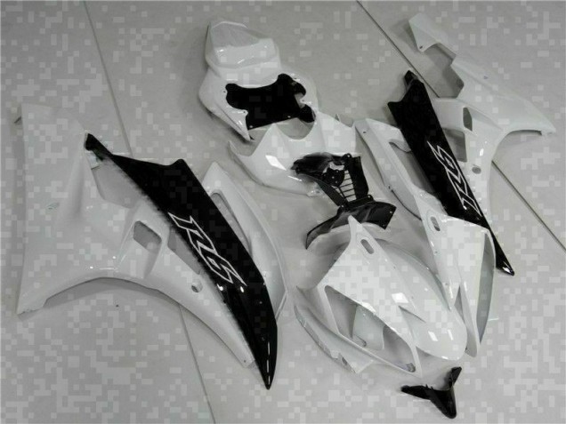 White Black 2006-2007 Yamaha YZF R6 Motorcycle Fairings
