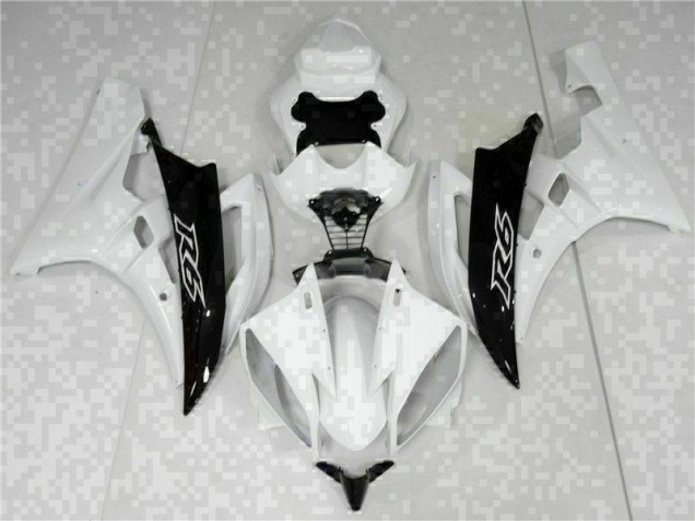 White Black 2006-2007 Yamaha YZF R6 Motorcycle Fairings