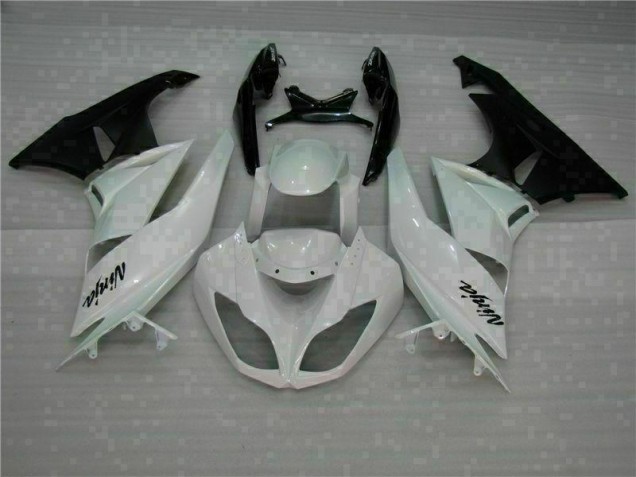 White Black 2009-2012 Kawasaki ZX6R Motorcycle Fairing White Black 2009-2012 Kawasaki ZX6R Motorcycle Fairing