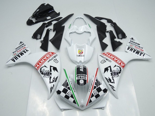 White Black Abrath 2009-2011 Yamaha YZF R1 Motorcycle Fairings