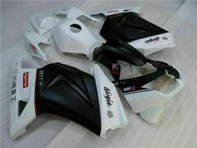 White Black Ninja 2008-2012 Kawasaki EX250 Motorcycle Fairings White Black Ninja 2008-2012 Kawasaki EX250 Motorcycle Fairings