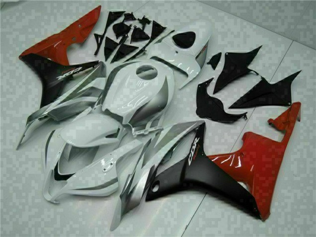 White Black Red 2007-2008 Honda CBR600RR Motorcycle Bodywork
