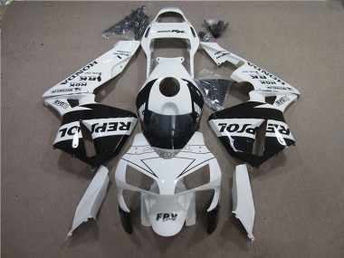White Black Repsol 2005-2006 Honda CBR600RR Motorcycle Fairings