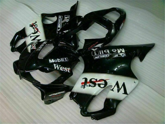 White Black West 2001-2003 Honda CBR600 F4i Motorcycle Fairings