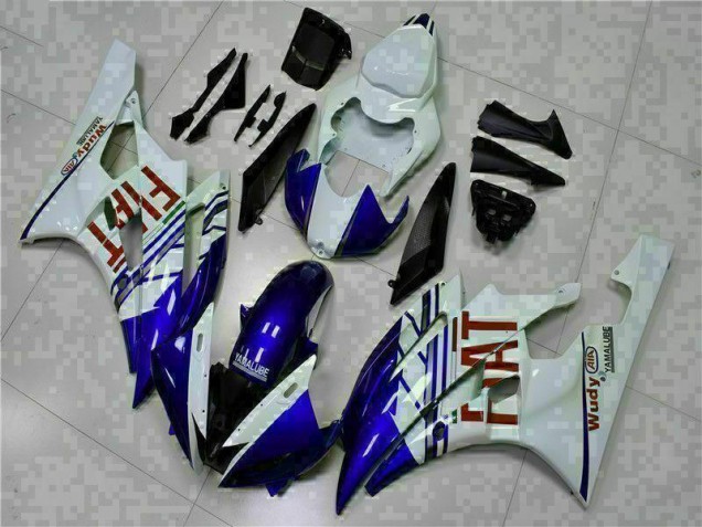 White Blue 2006-2007 Yamaha YZF R6 Motorcycle Fairings