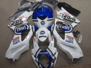 White Blue Lucky Strike Red Motul 2007-2008 Suzuki GSXR 1000 Motorcycle Fairings