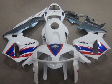 White Blue Red 2005-2006 Honda CBR600RR Motorcycle Fairings