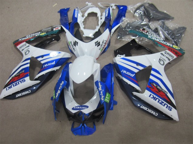White Blue Samsung 2009-2016 Suzuki GSXR 1000 Motorcycle Fairings White Blue Samsung 2009-2016 Suzuki GSXR 1000 Motorcycle Fairings