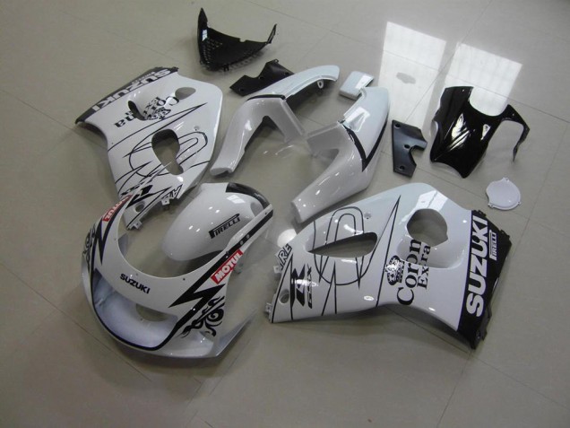White Corona 1996-2000 Suzuki GSXR 600 Motorcycle Fairings