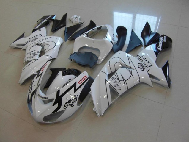 White Corona 2006-2007 Kawasaki ZX10R Motorcycle Fairings