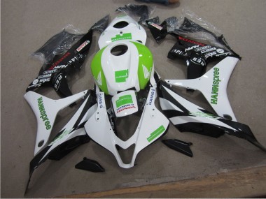 White Green Hannspree 2007-2008 Honda CBR600RR Motorcycle Fairings
