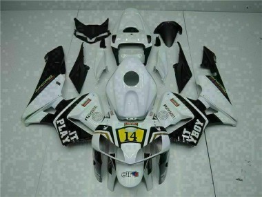 White Playboy 14 2005-2006 Honda CBR600RR Motorcycle Fairings
