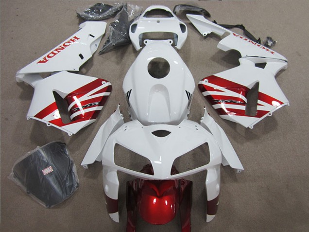 White Red 2005-2006 Honda CBR600RR Motorcycle Fairings