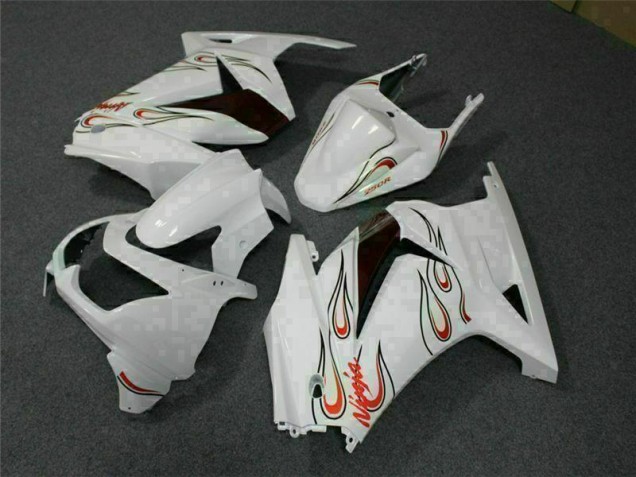 White Red 2008-2012 Kawasaki EX250 Motorcycle Fairings