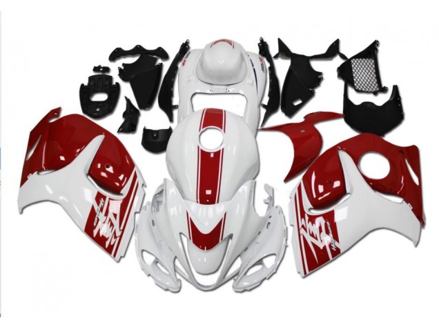 White Red 2008-2019 Suzuki GSXR 1300 Hayabusa Motorcycle Fairing