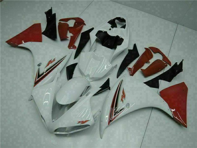 White Red 2009-2011 Yamaha YZF R1 Motorcycle Fairings