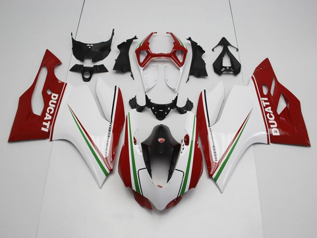 White Red 2011-2014 Ducati 1199 Motorcycle Fairing White Red 2011-2014 Ducati 1199 Motorcycle Fairing