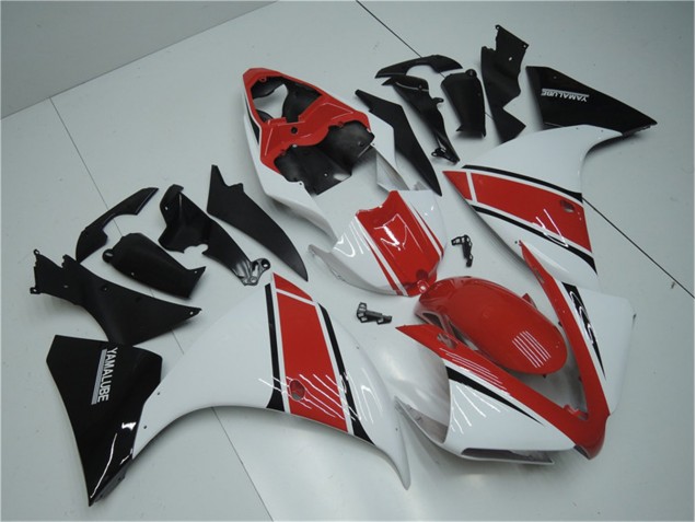White Red Black 2012-2014 Yamaha YZF R1 Motorcycle Fairings