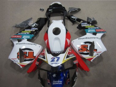 White Red Blue 27 2003-2004 Honda CBR600RR Motorcycle Fairings