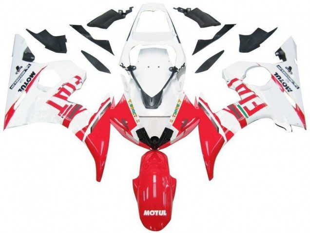 White Red Fiat 2003-2005 Yamaha YZF R6 Motorcycle Fairings