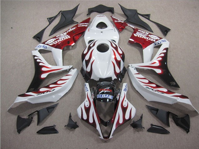 White Red Flame SHARK 2004-2005 Honda CBR1000RR Motorcycle Fairings