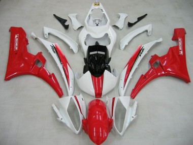 White Red Michelin 2006-2007 Yamaha YZF R6 Motorcycle Fairings