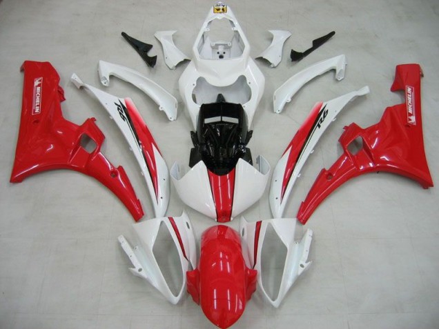 White Red Michelin 2006-2007 Yamaha YZF R6 Motorcycle Fairings White Red Michelin 2006-2007 Yamaha YZF R6 Motorcycle Fairings