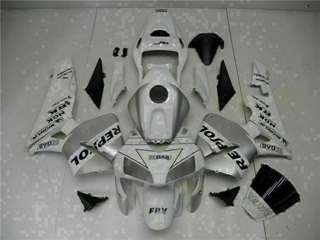 White Repsol 2003-2004 Honda CBR600RR Motorcycle Fairing