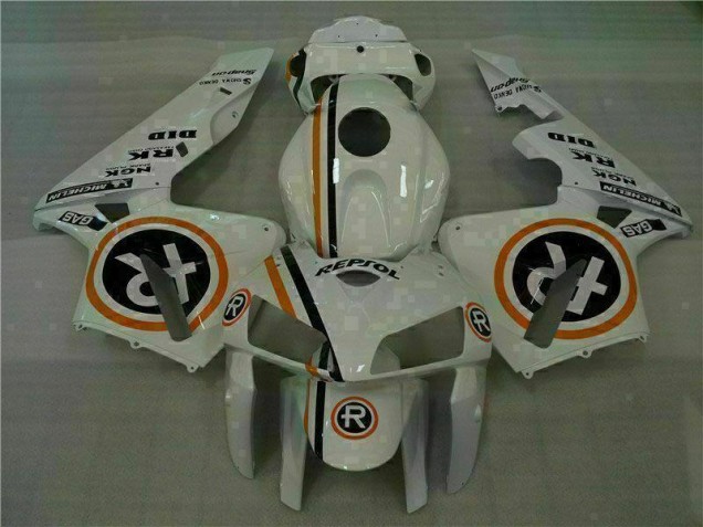 White Repsol 2005-2006 Honda CBR600RR Motorcycle Fairings