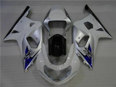 White Silver 2001-2003 Suzuki GSXR 600/750 Motorcycle Fairings