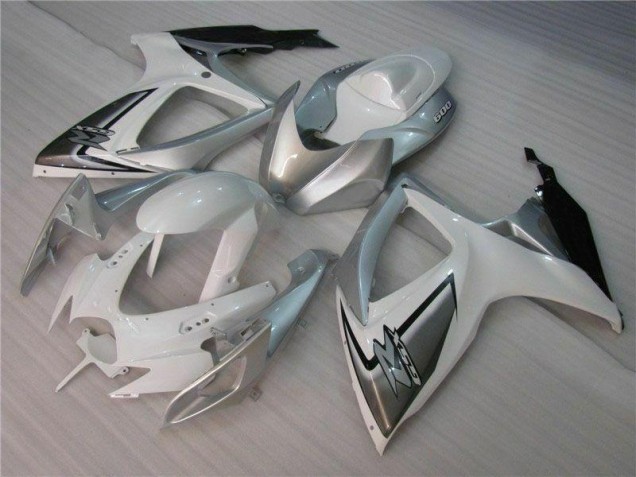 White Silver 2006-2007 Suzuki GSXR 600/750 Motorcycle Fairing