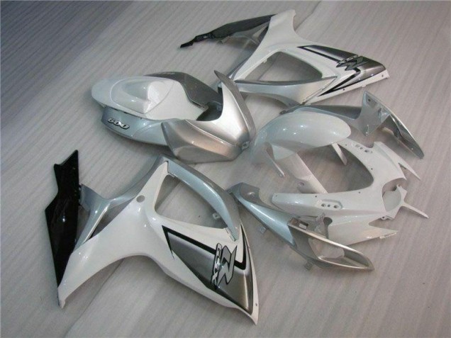 White Silver 2006-2007 Suzuki GSXR 600/750 Motorcycle Fairing
