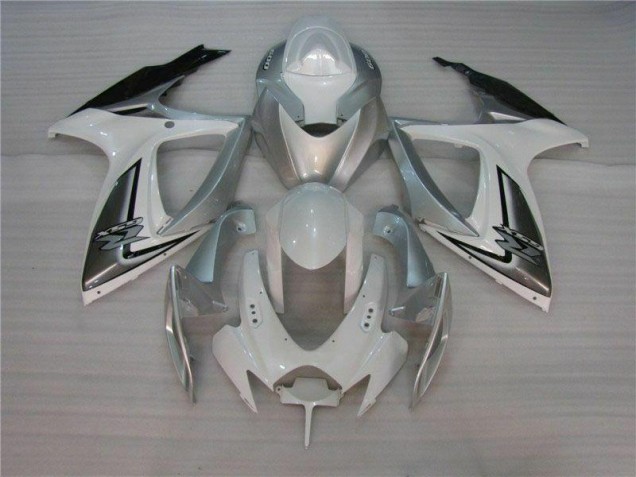 White Silver 2006-2007 Suzuki GSXR 600/750 Motorcycle Fairing