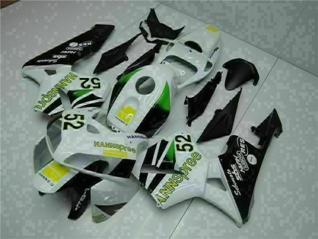 White Yellow Green 52 2005-2006 Honda CBR600RR Motorcycle Fairings