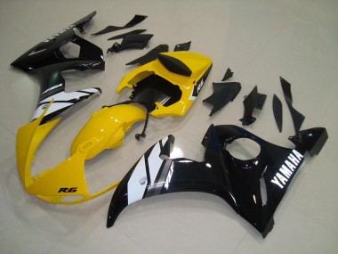 Yellow Black 2003-2005 Yamaha YZF R6 Motorcycle Fairings