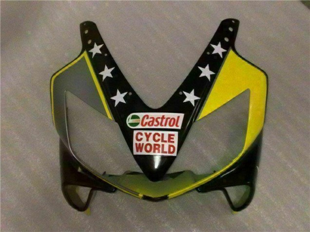 Yellow Black Castrol Cycle World 2001-2003 Honda CBR600 F4i Motorcycle Fairings