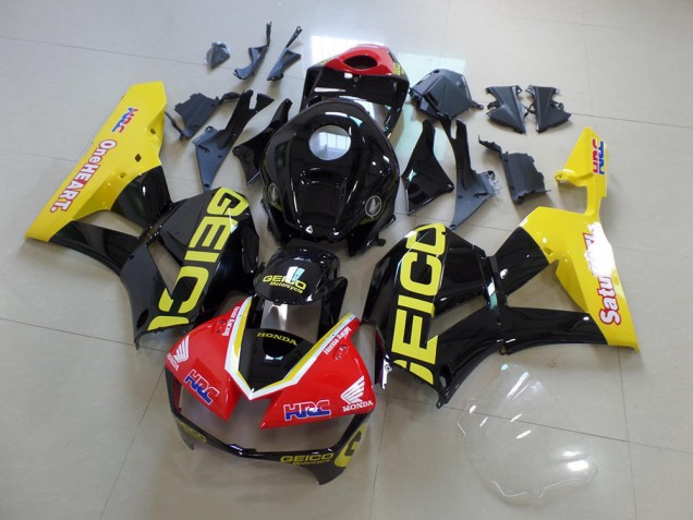 Yellow Black Geico 2013-2021 Honda CBR600RR Motorcycle Fairings Yellow Black Geico 2013-2021 Honda CBR600RR Motorcycle Fairings