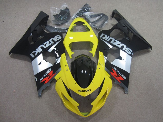 Yellow Black Silver 2004-2005 Suzuki GSXR 750 Motorcycle Fairings