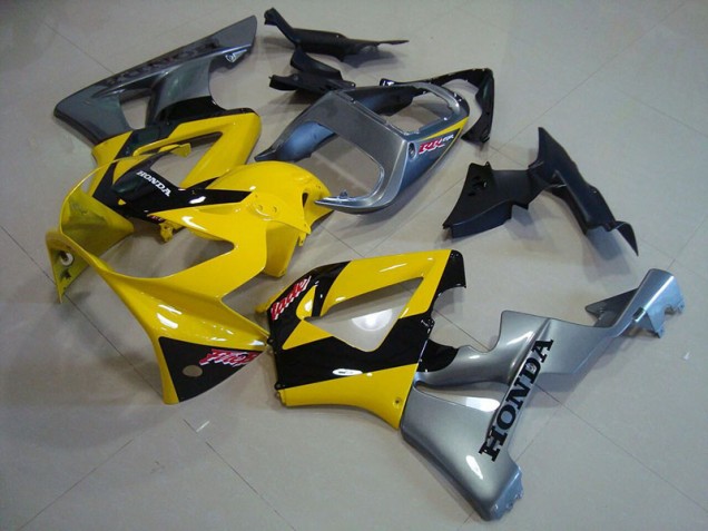 Yellow Silver 2000-2001 Honda CBR900RR 929 Motorcycle Fairings