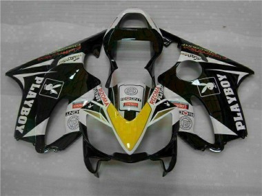 Yellow Silver Black Playboy 2001-2003 Honda CBR600 F4i Motorcycle Fairings