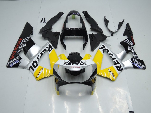 Yellow Silver Black Repsol 2000-2001 Honda CBR900RR 929 Motorcycle Fairings