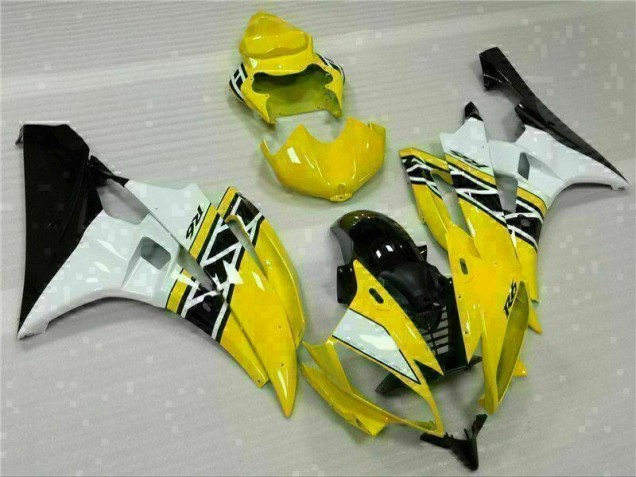 Yellow White Black 2006-2007 Yamaha YZF R6 Motorcycle Fairing