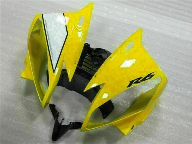 Yellow White Black 2006-2007 Yamaha YZF R6 Motorcycle Fairing