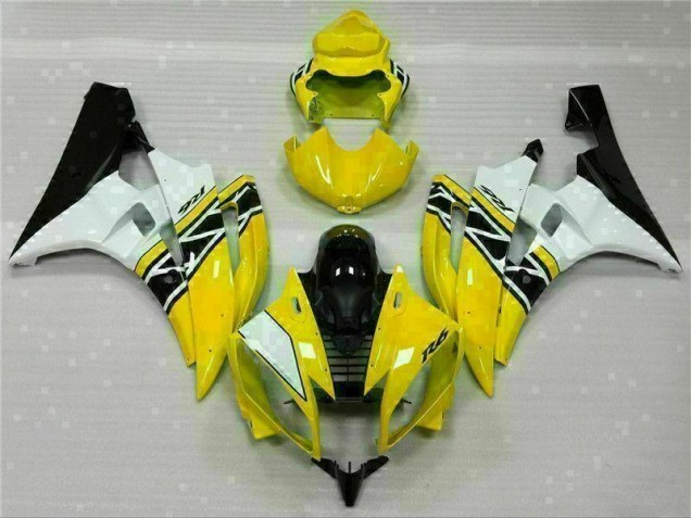 Yellow White Black 2006-2007 Yamaha YZF R6 Motorcycle Fairing