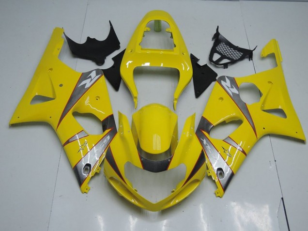 Yellow and Grey 2000-2002 Suzuki GSXR 1000 Motorcycle Fairings